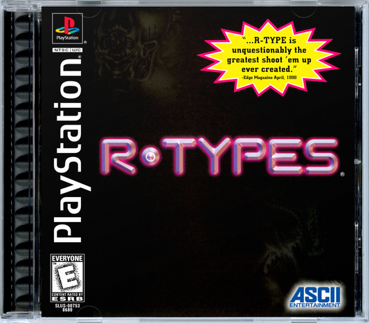 R-Types PS1 PlayStation 1 side scrolling shoot em up arcade shooter sci fi space combat Irem classic arcade ports retro video game cover art