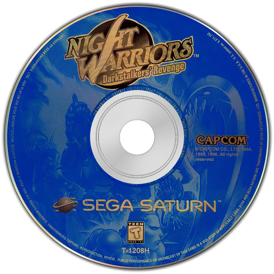 Night Warriors Darkstalkers' Revenge disc art for Sega Saturn (SS) video game