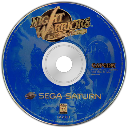 Night Warriors Darkstalkers' Revenge disc art for Sega Saturn (SS) video game