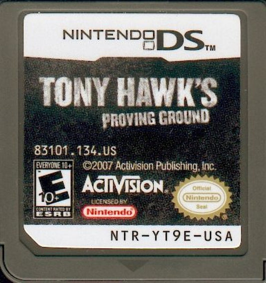 Tony Hawk’s Proving Ground for Nintendo DS skateboarding video game featuring trick based gameplay career progression customizable skaters classic Tony Hawk controls adapted for handheld play and an on the go skateboarding experience cartridge