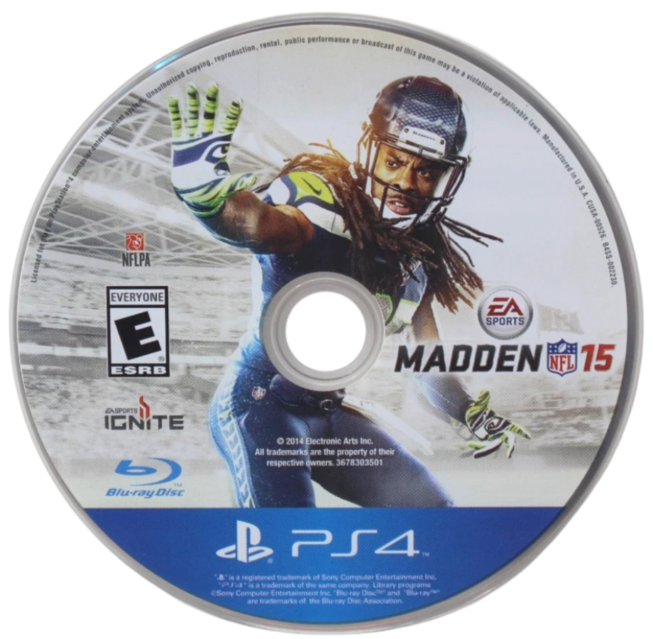 Madden NFL 15 – PlayStation 4 (PS4) video game disc, American football sports game.