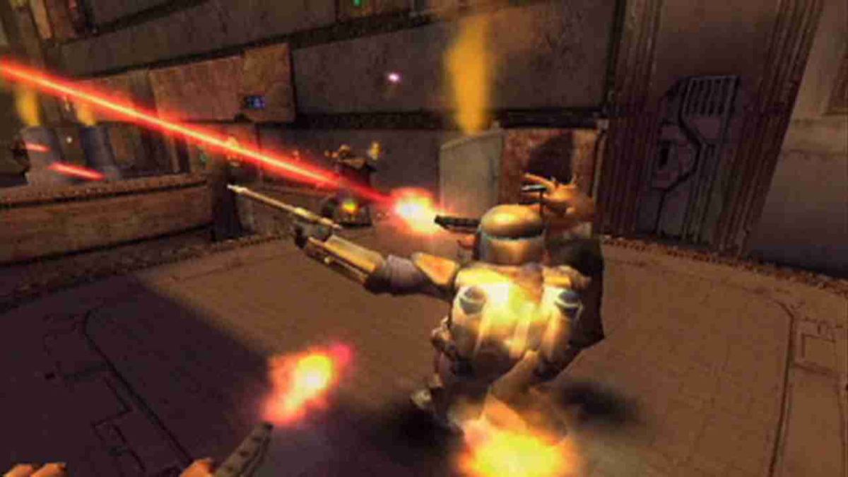 Star Wars: Bounty Hunter – PlayStation 2 (PS2) video game gameplay, action-adventure shooter.