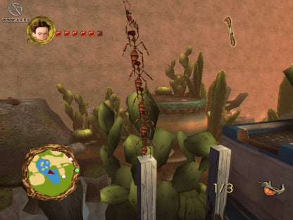 Gameplay for The Ant Bully GameCube game featuring family-friendly action adventure gameplay based on the animated film 
