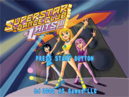 Superstar Dance Club start screen  for PlayStation 1 (PS1) music rhythm video game