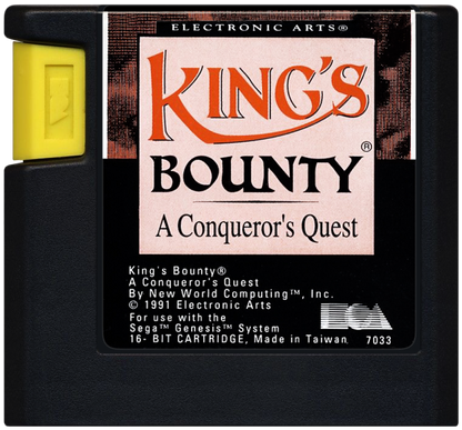 Kings Bounty The Conquerors Quest Sega Genesis retro video game strategy RPG cartridge (1991)