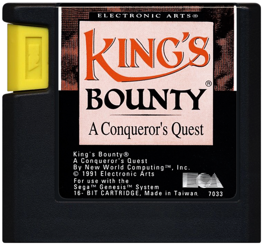 Kings Bounty The Conquerors Quest Sega Genesis retro video game strategy RPG cartridge (1991)