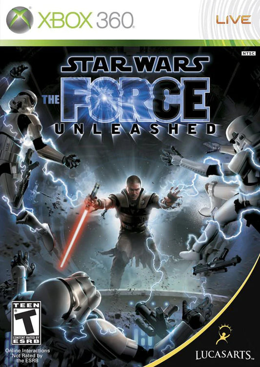 Star Wars: The Force Unleashed cover art for Xbox 360 (X360) action-adventure sci-fi video game