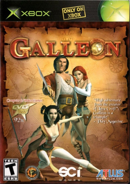 Galleon Islands of Mystery retro Xbox video game Galleon fantasy action adventure platform exploration pirate themed storytelling puzzle solving cinematic gameplay console title Xbox release cover art