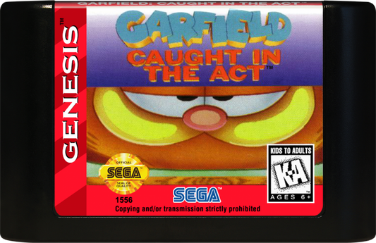 Garfield Caught in the Act Sega Genesis retro video game platformer cartridge (1995)