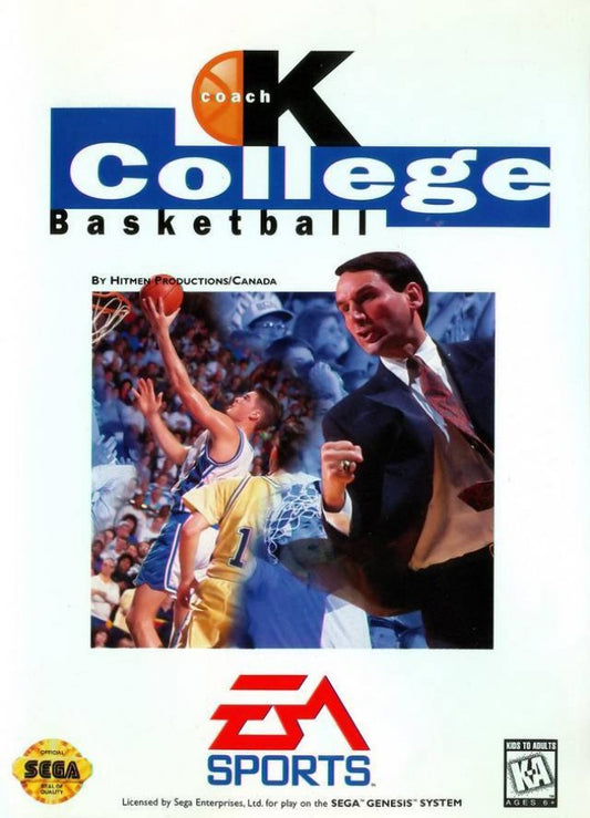 Coach K College Basketball cover art for Sega Genesis (GEN) video game