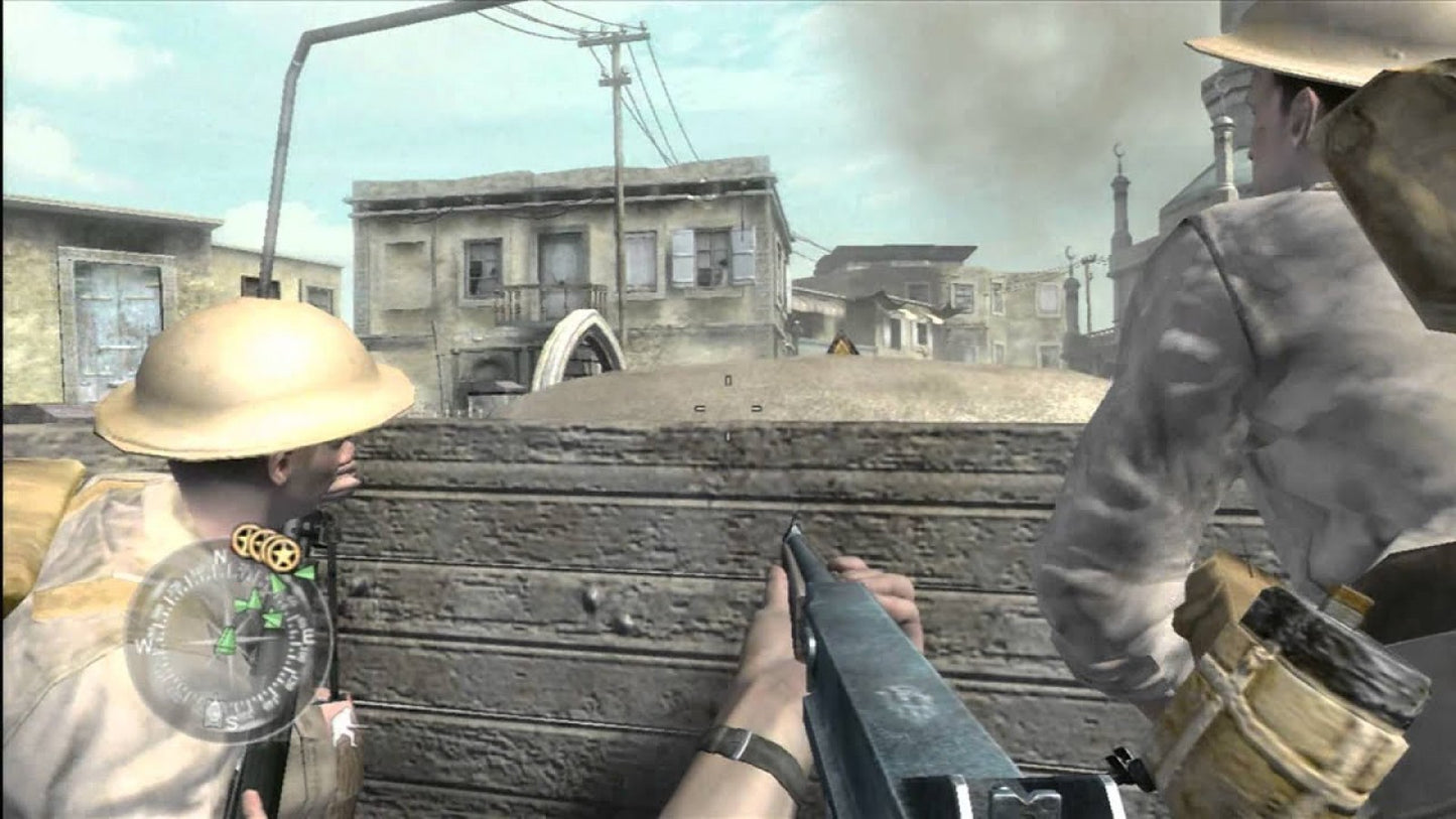 LocalID_66869 Retro Call of Duty 2 Xbox 360 inspired design featuring World War 2 first person shooter aesthetic vintage HD era Normandy landings intense infantry combat cinematic war storytelling realistic battlefield atmosphere nostalgic classic FPS presentation gameplay