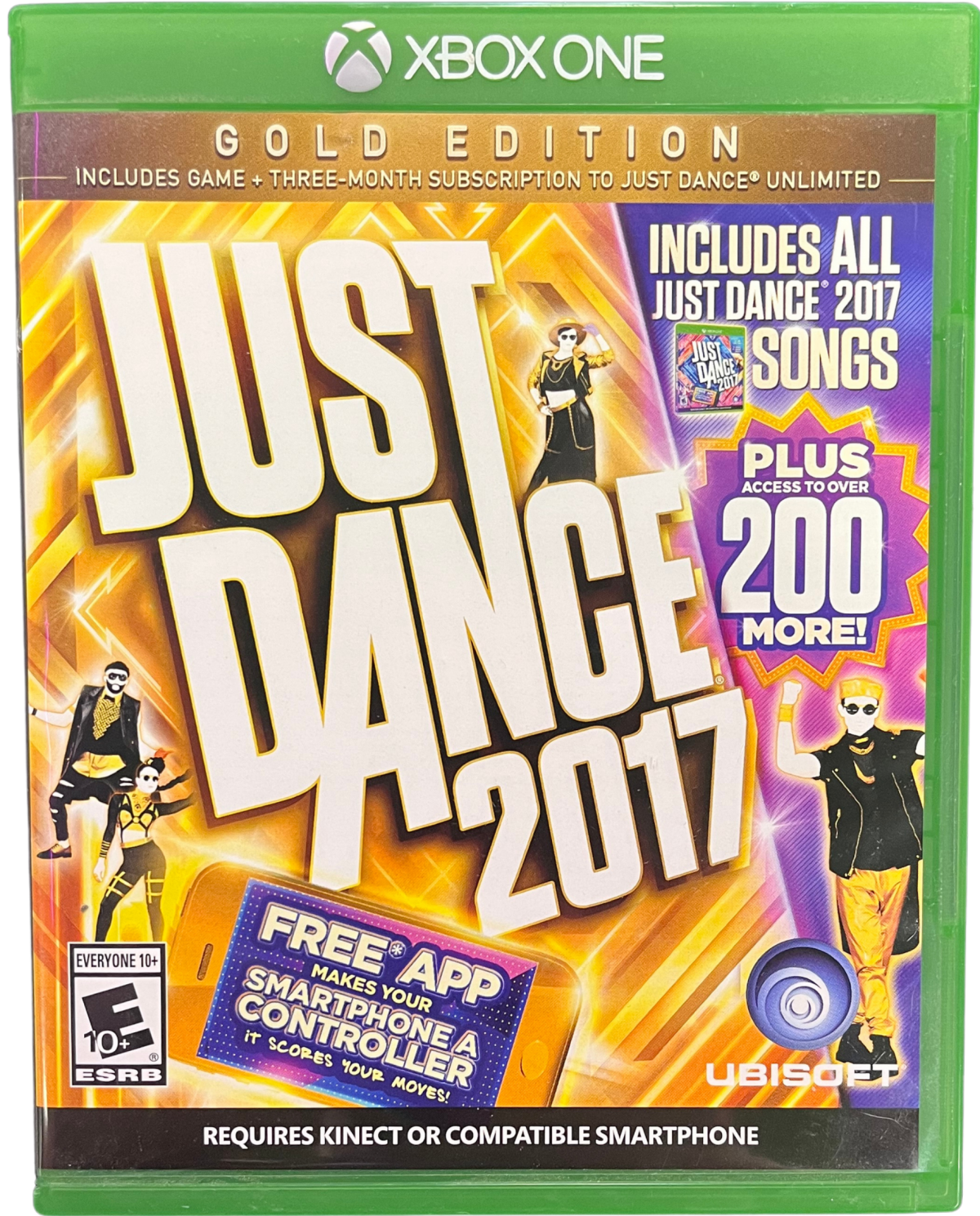 Just Dance 2017 Xbox One for retro video game enthusiasts featuring rhythm and dance gameplay popular music tracks motion based choreography multiplayer party modes energetic performances family friendly entertainment and collectible gaming appeal cover art 