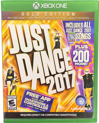 Just Dance 2017 Xbox One for retro video game enthusiasts featuring rhythm and dance gameplay popular music tracks motion based choreography multiplayer party modes energetic performances family friendly entertainment and collectible gaming appeal cover art 