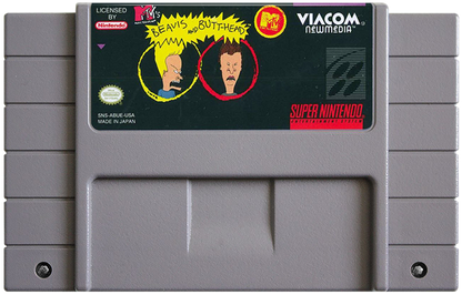 Beavis and Butthead – Super Nintendo Entertainment System (SNES) cartridge for retro comedy video game 