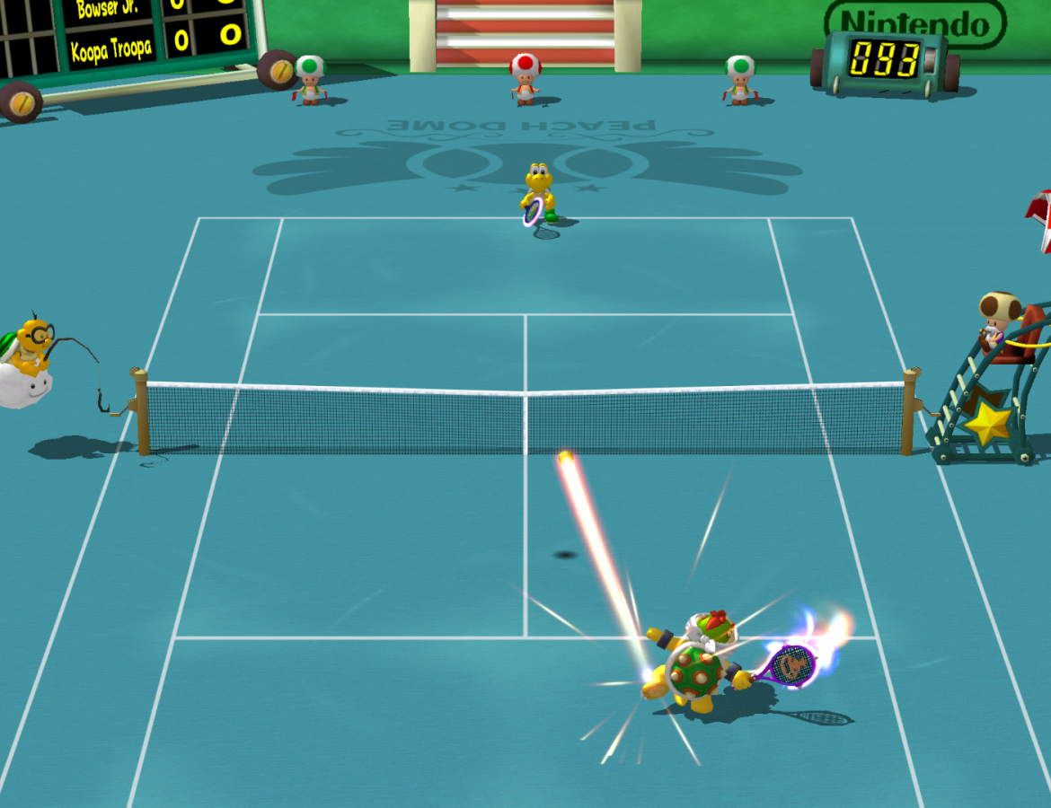 Mario Power Tennis start screen for GameCube (GC) sports tennis video game