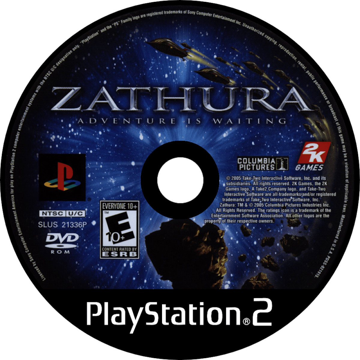 Zathura PS2 Sony PlayStation 2 action adventure game movie tie in space adventure board game themed gameplay sci fi exploration puzzles combat kids family game High Voltage Software retro gaming PlayStation 2 software video game title disc