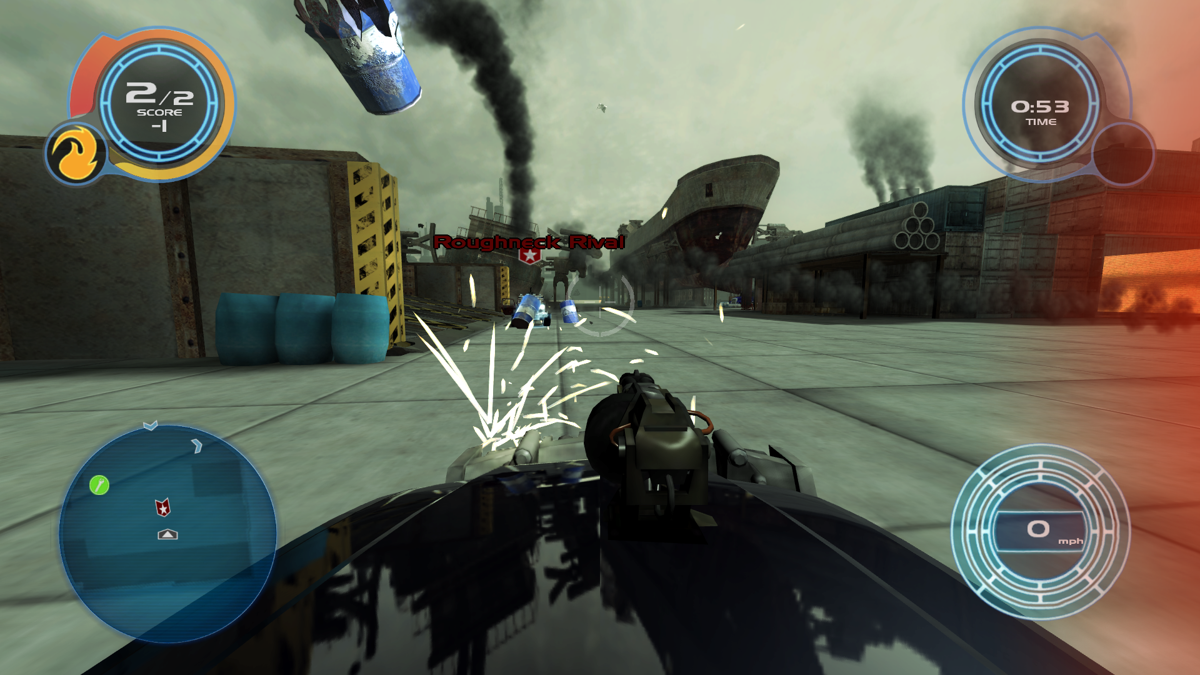 Full Auto 2 Battlelines PlayStation 3 video game featuring high speed vehicular combat destructible environments arcade racing action and explosive multiplayer gameplay  