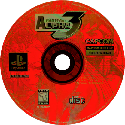 Street Fighter Alpha 3 game for the PlayStation featuring 2D fighting gameplay with a large character roster multiple fighting styles arcade and versus modes and fast paced competitive combat with combo based mechanics disc