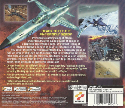 AirForce Delta Sega Dreamcast retro video game combat flight simulator back of case
