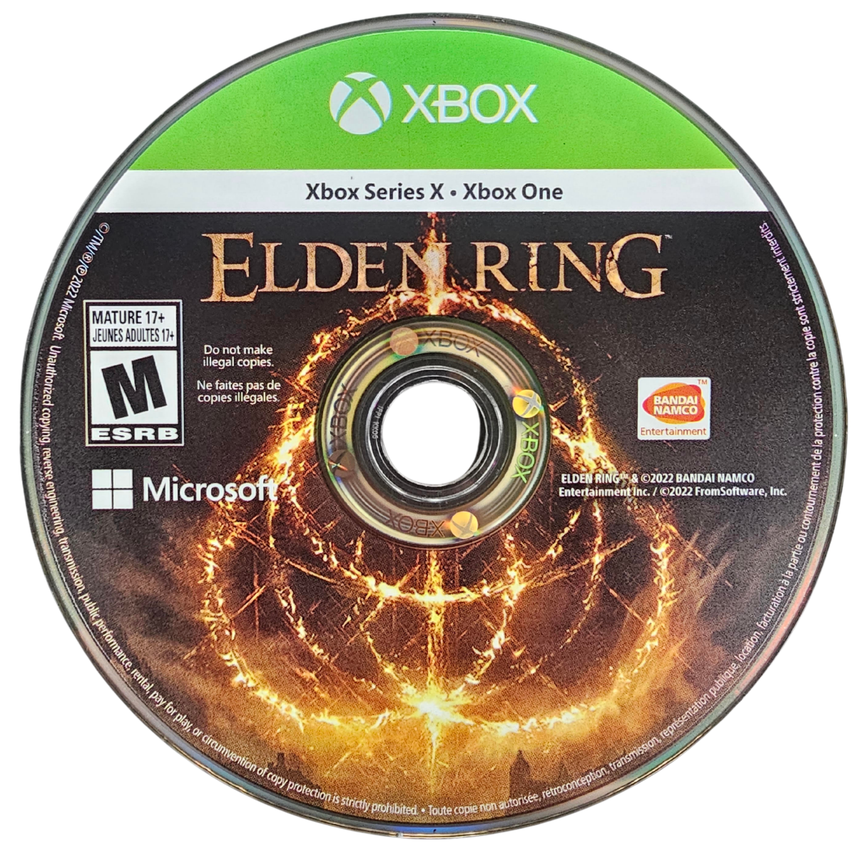 Elden Ring Xbox Series X XSX video game featuring open world action role playing gameplay challenging Soulslike combat fantasy adventure the Lands Between exploration Tarnished character customization powerful boss battles magic spells weapon upgrades legendary weapons dungeon crawling quests mysterious lore and epic enemy encounters classic Xbox Series X gaming retro video game collection collectible gaming appeal game disc