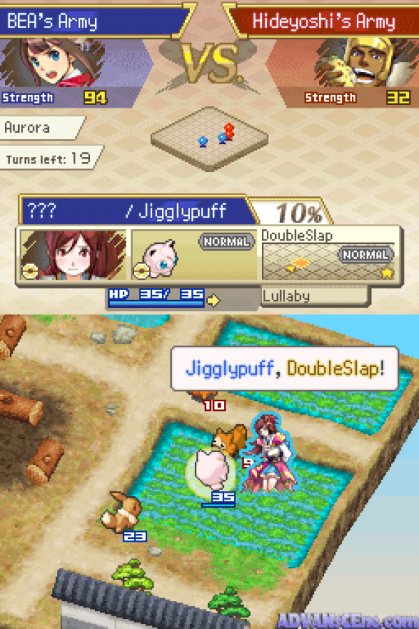 Pokémon Conquest gameplay for Nintendo DS (DS) tactical RPG strategy video game