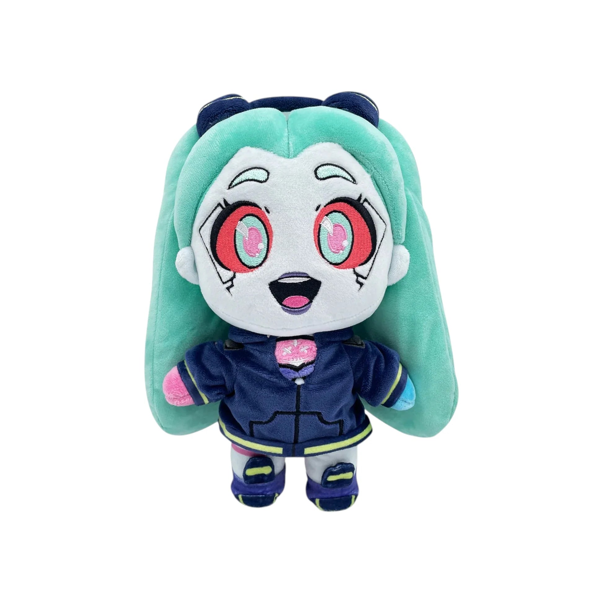 Rebecca 9 Inch Plush Cyberpunk Edgerunners featuring anime inspired character design soft collectible plush detailed craftsmanship vibrant styling display worthy collectible merchandise fan favorite character and collectible gaming appeal