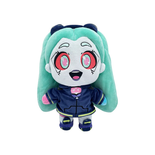 Rebecca 9 Inch Plush Cyberpunk Edgerunners featuring anime inspired character design soft collectible plush detailed craftsmanship vibrant styling display worthy collectible merchandise fan favorite character and collectible gaming appeal