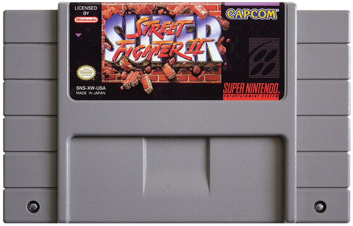 Retro Super Street Fighter II SNES inspired design featuring classic arcade fighting game aesthetic enhanced world warrior roster fast paced 2D combat pixel art martial arts tournament gameplay iconic Capcom fighter nostalgic Super Nintendo presentation cartridge 
