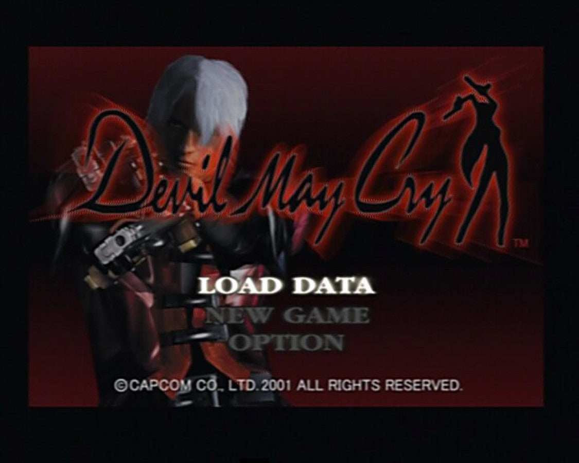 Devil May Cry [Greatest Hits] title screen for PlayStation 2 (PS2) action-adventure hack-and-slash video game
