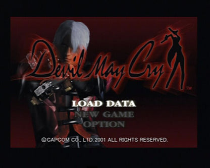 Devil May Cry [Greatest Hits] title screen for PlayStation 2 (PS2) action-adventure hack-and-slash video game