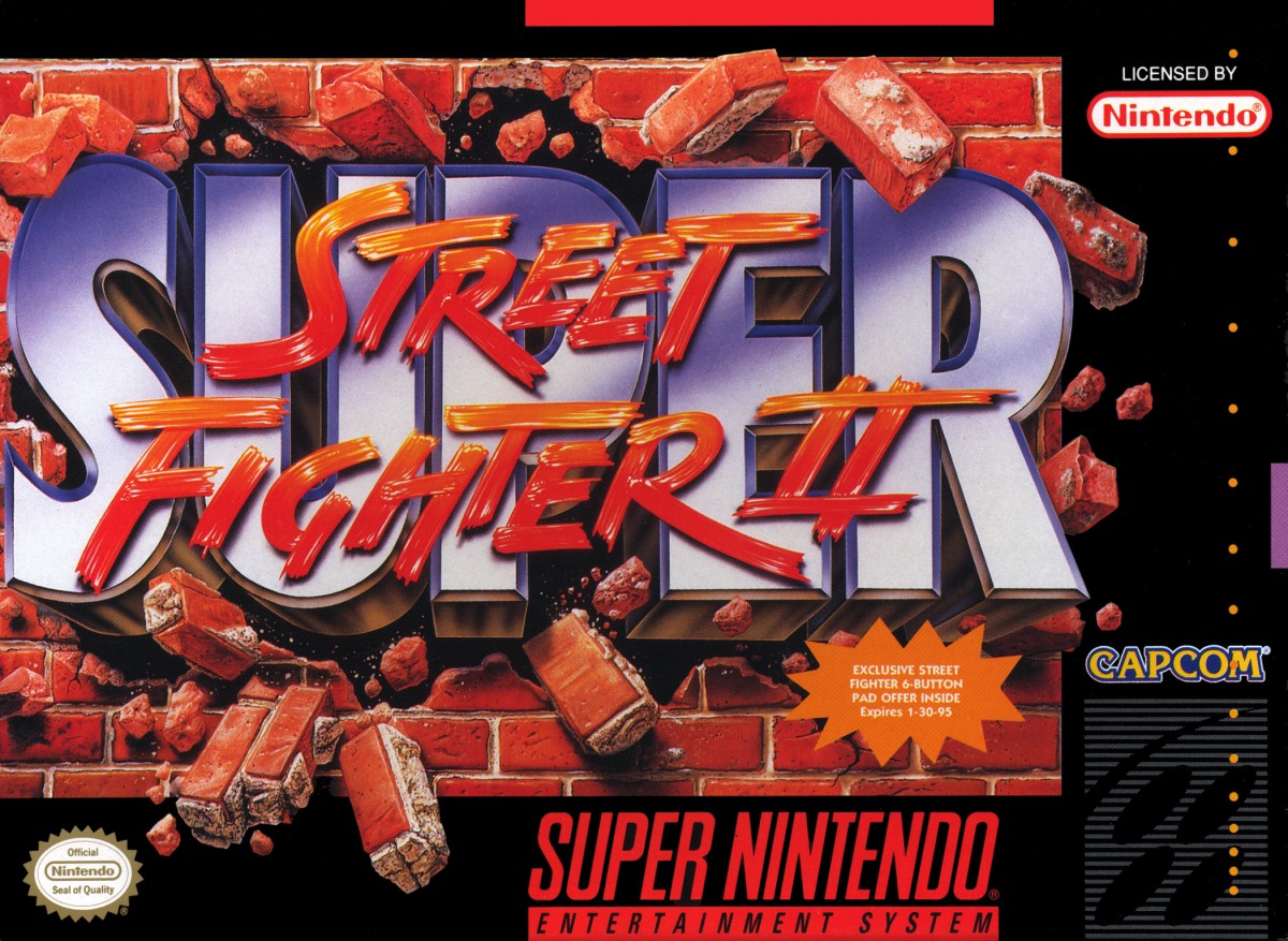 Retro Super Street Fighter II SNES inspired design featuring classic arcade fighting game aesthetic enhanced world warrior roster fast paced 2D combat pixel art martial arts tournament gameplay iconic Capcom fighter nostalgic Super Nintendo presentation cover art 