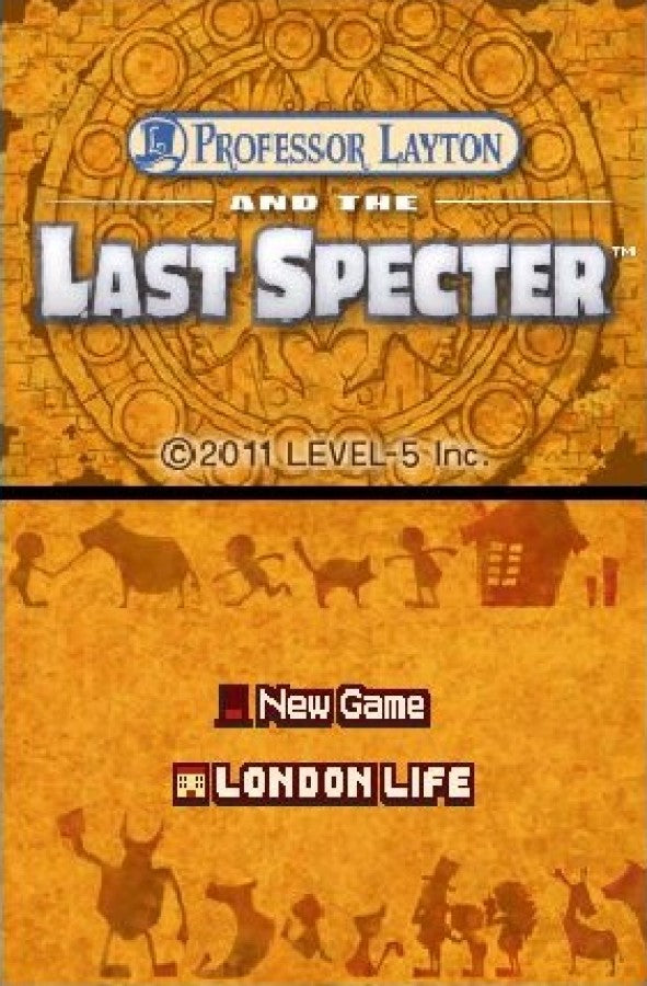 Professor Layton and the Last Specter Nintendo DS puzzle adventure game prequel series Layton title screen