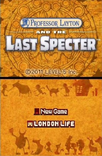 Professor Layton and the Last Specter Nintendo DS puzzle adventure game prequel series Layton title screen
