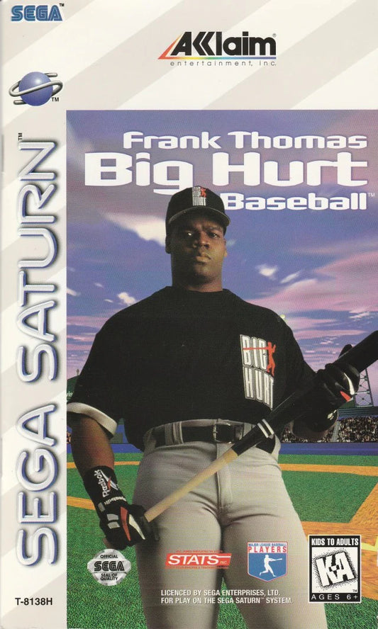 Frank Thomas Big Hurt Baseball cover art for Sega Saturn (SS) video game