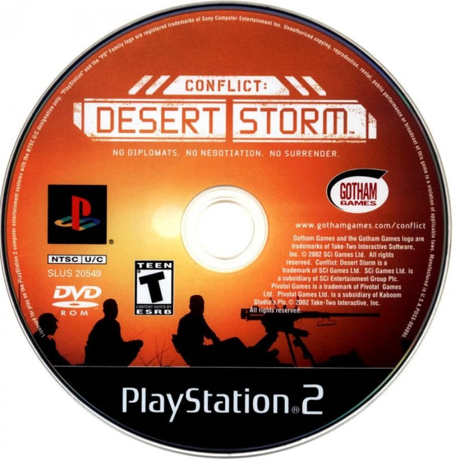 Conflict: Desert Storm for PlayStation 2 with tactical military combat and squad-based missions disc