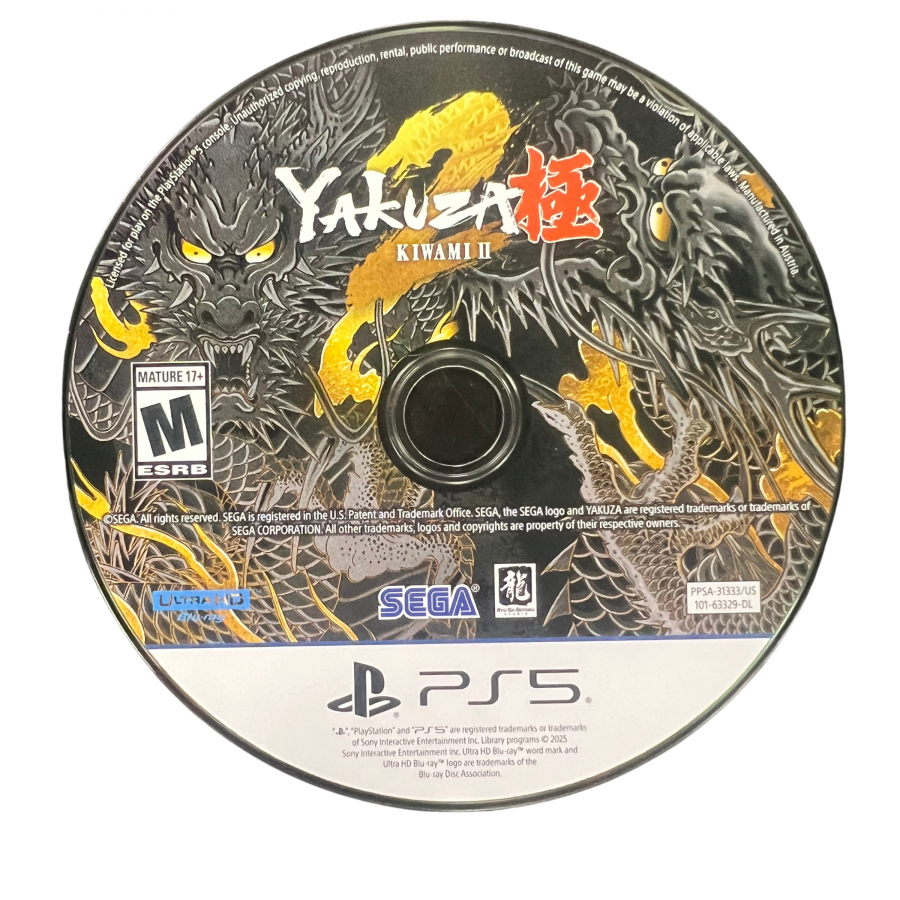 Yakuza Kiwami and Yakuza Kiwami 2 PlayStation 5 PS5 for action adventure role playing video game fans featuring open world Japanese city exploration intense street combat cinematic storytelling Kazuma Kiryu character driven missions dramatic crime narratives mini games side activities and immersive Yakuza gameplay collectible gaming appeal disc 2
