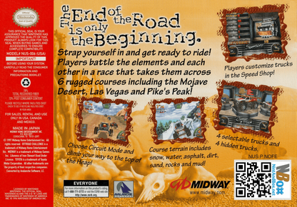 Off Road Challenge back cover art for Nintendo 64 (N64) video game