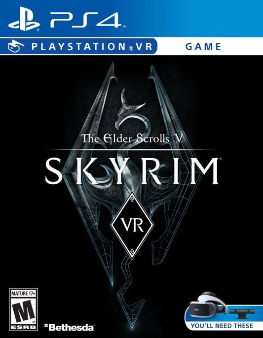 Elder Scrolls V Skyrim VR cover art for PlayStation 4 video game.