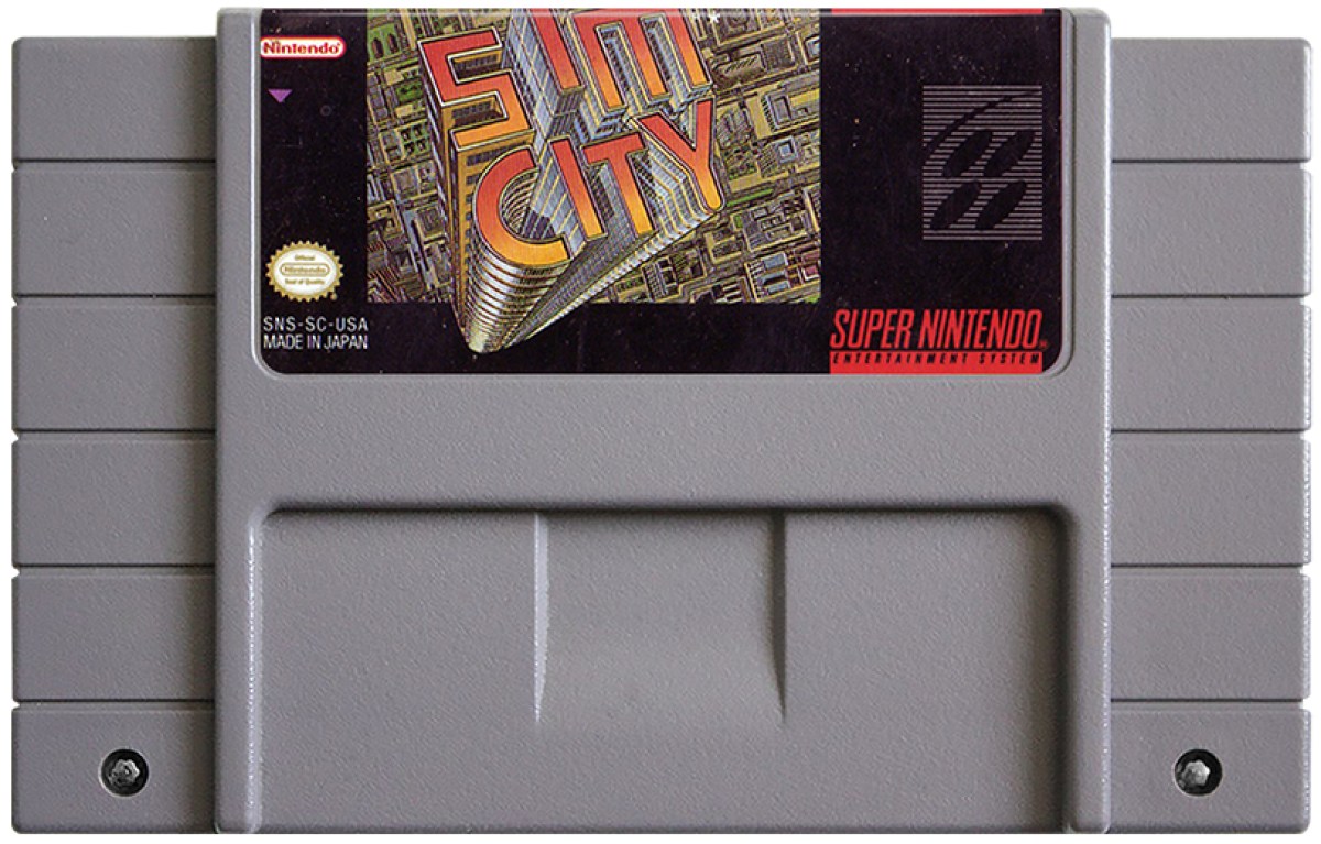 SimCity cartridge for Super Nintendo Entertainment System (SNES) retro video game
