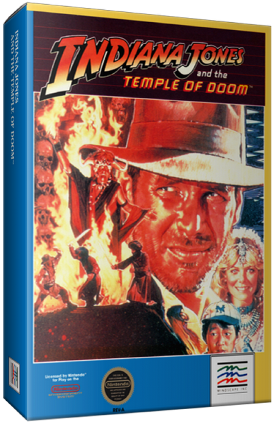 Indiana Jones and the Temple of Doom cover art for Nintendo Entertainment System (NES) video game