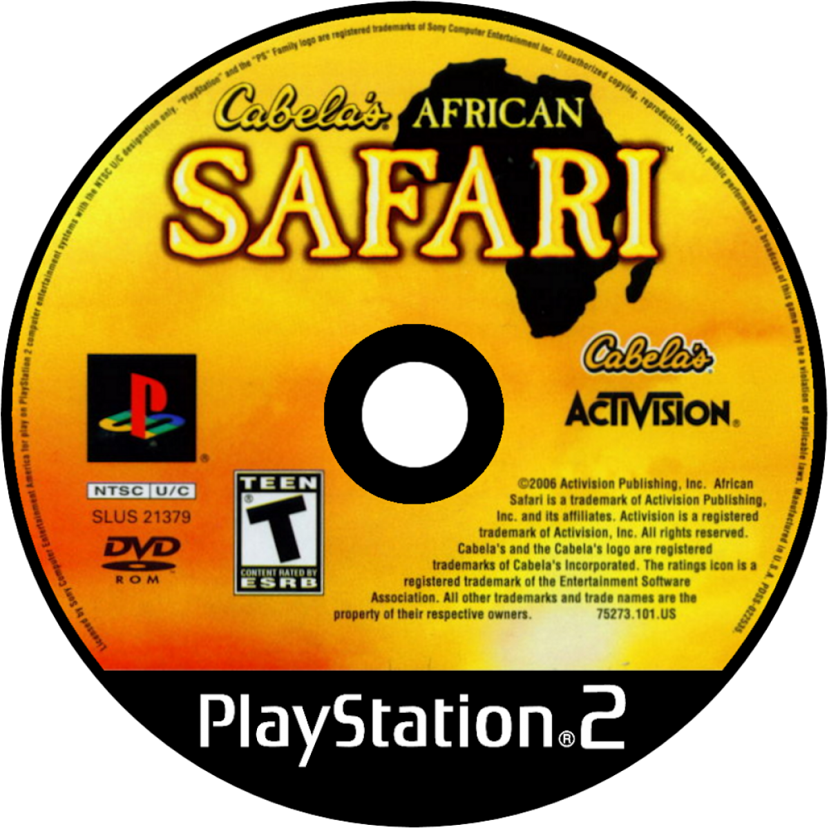 Cabela’s African Safari for PlayStation 2 with hunting simulation and wildlife adventure theme disc