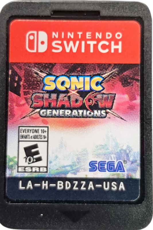 Sonic X Shadow Generations Nintendo Switch inspired design featuring high speed platform adventure aesthetic iconic Sonic and Shadow gameplay thrilling time spanning stages fast paced action vibrant worlds enhanced visuals and legendary Sega character excitement presentation cartridge