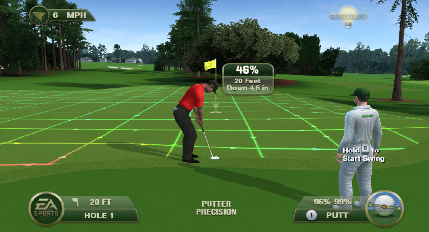 Tiger Woods PGA Tour 12: The Masters gameplay for Nintendo Wii (Wii) featuring motion‑controlled golf, authentic courses, and the iconic Masters Tournament experience.