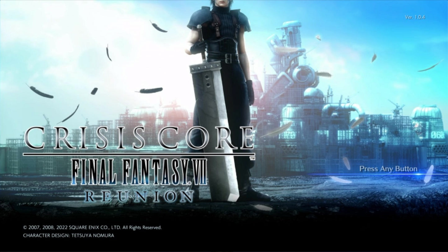 Crisis Core: Final Fantasy VII Reunion title screen for Nintendo Switch (NS) video game