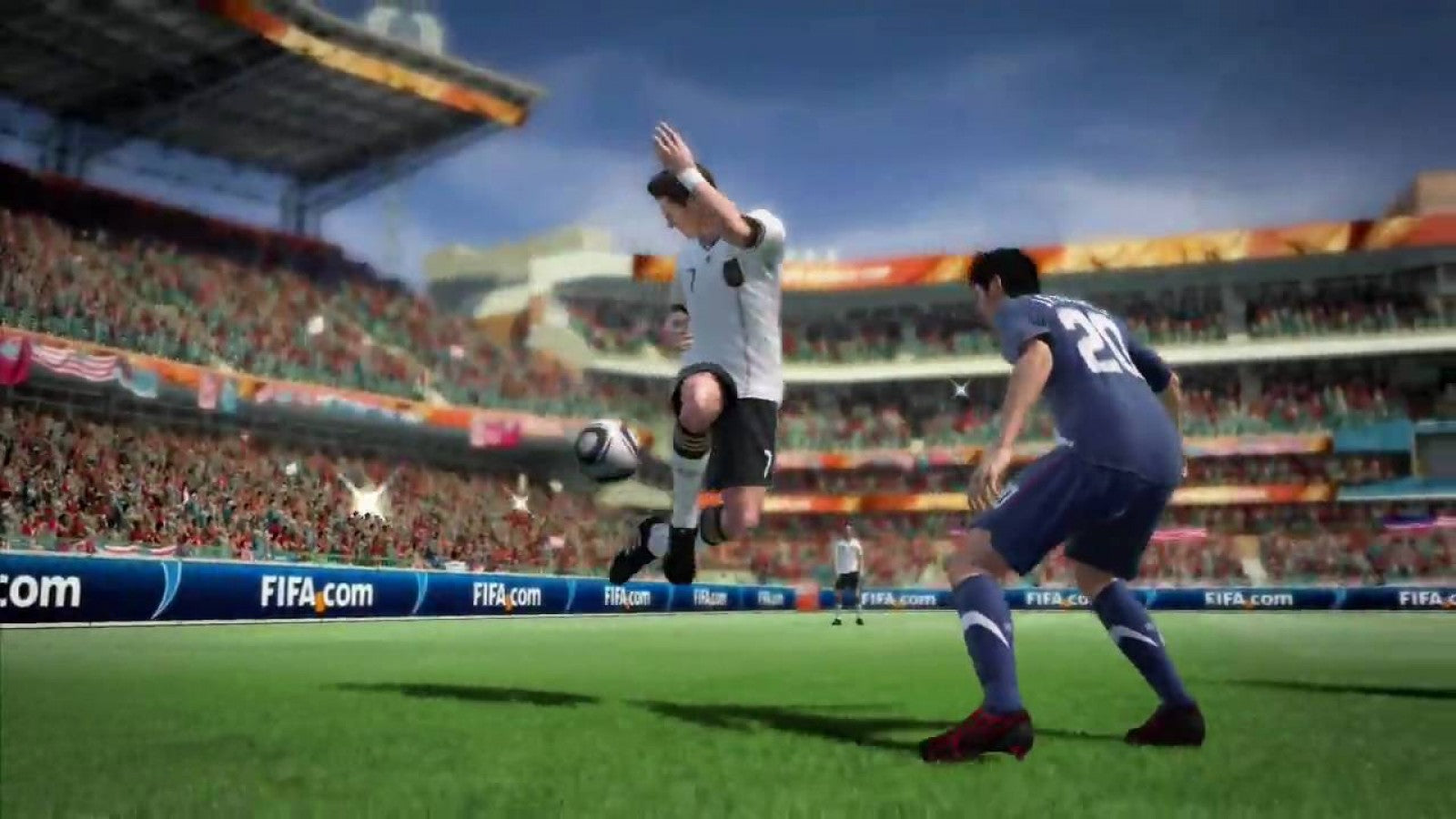 2010 FIFA World Cup South Africa for Xbox 360 EA Sports soccer football game official FIFA tournament teams national squads sports simulation multiplayer mode gameplay