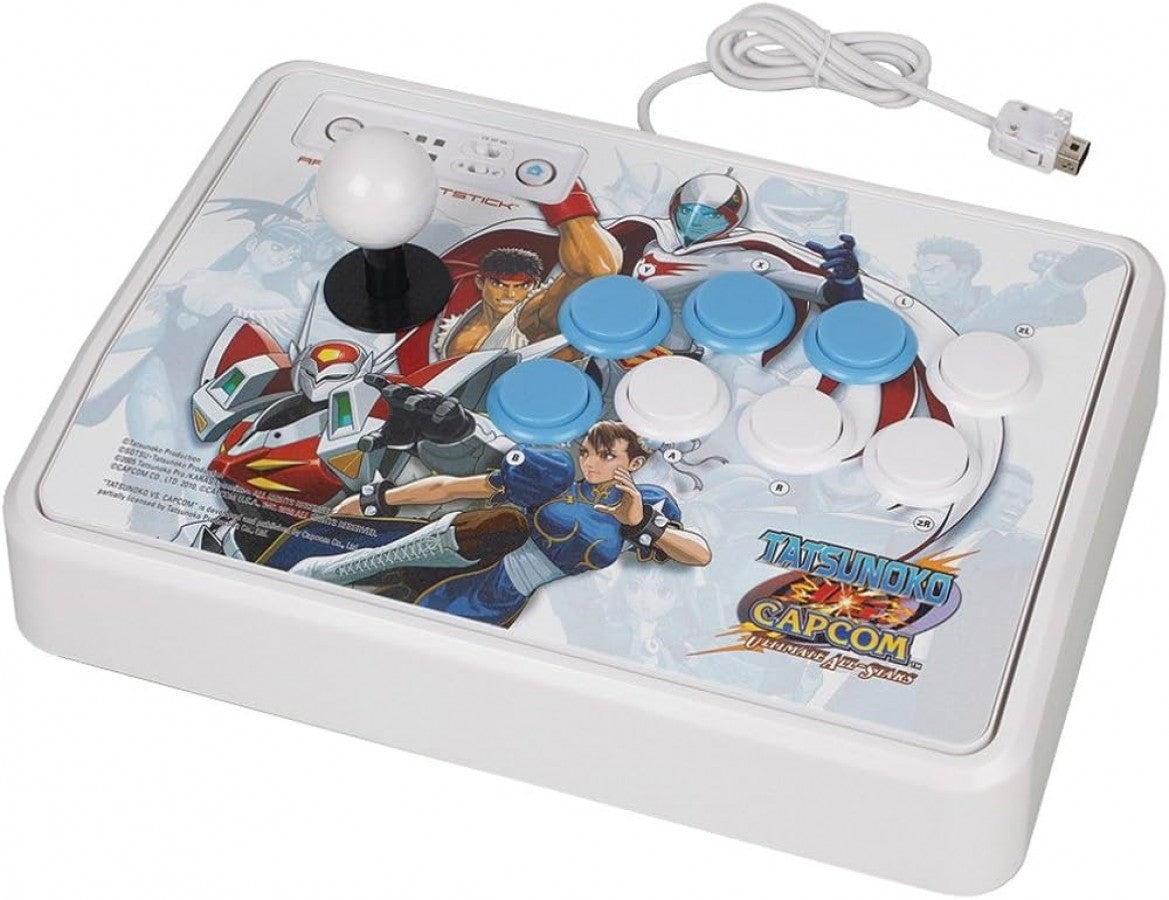 Tatsunoko vs Capcom Wii fight stick bundle featuring arcade-style controller and crossover fighting game for Nintendo Wii fight stick