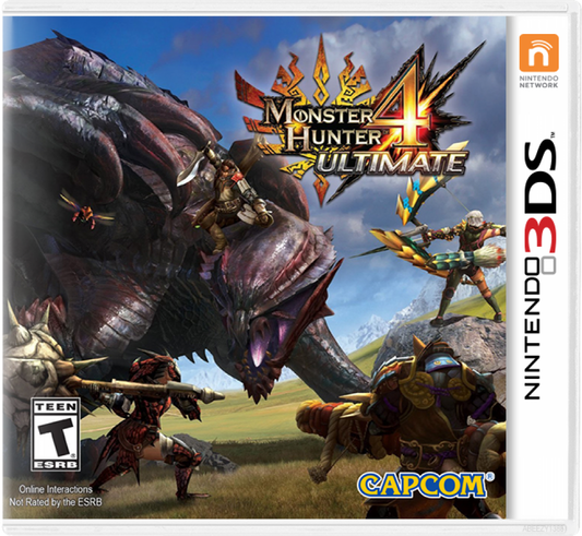 Monster Hunter 4 Ultimate cover art for Nintendo 3DS (3DS) action role-playing video game