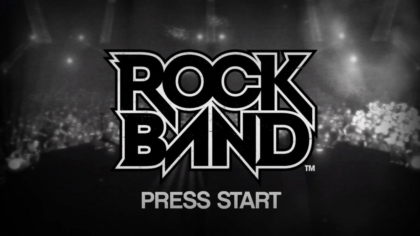 Rock Band start screen for Xbox 360 (X360) music rhythm video game