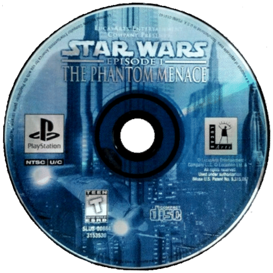 Star Wars: Episode I – The Phantom Menace disc for PlayStation 1 (PS1) action-adventure video game