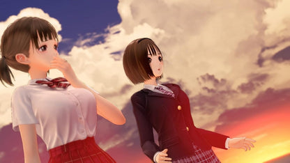 Blue Reflection Second Light for Nintendo Switch, gameplay for a role-playing video game with anime-style characters, real-time turn-based combat, exploration gameplay, and story-driven adventure